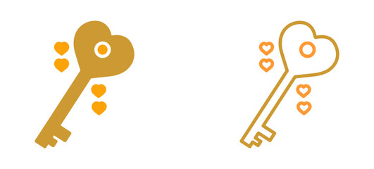 Love Key Vector Icon
