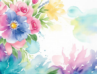 Elegant Floral Watercolor Beautiful Background