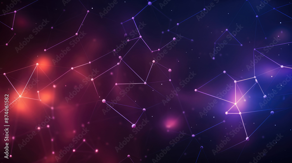 Wall mural abstract digital technology background with glowing particles. network concept, generative ai