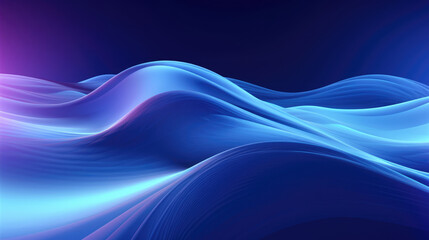 Naklejka premium Abstract blue background with lights and waves, computer-generated image., generative ai