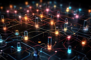 Complexity light night illuminated.