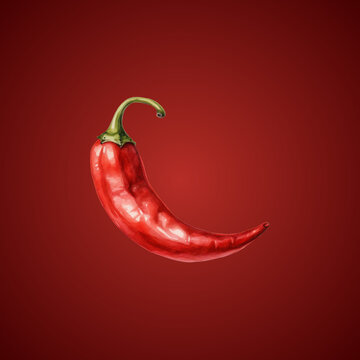 Spicy Red Chili Pepper: Ideal for Culinary Branding and Food Packaging Design