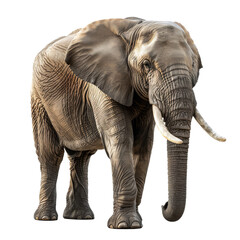 Fototapeta premium Majestic African Elephant on White Background