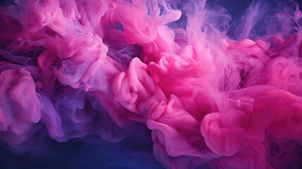 abstract colorful pink or smoke in water on dark background., generative ai