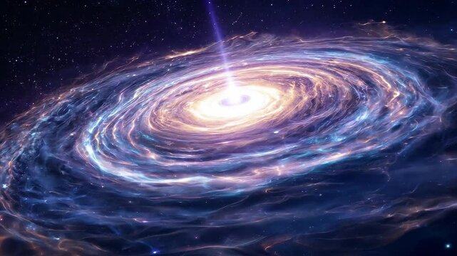 Majestic spiral galaxy with bright central core in deep space