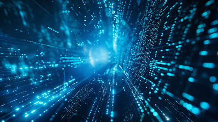 With data charts as the theme, data charts, blue tones, technological sense, lines, particles, ambient light, mysterious atmosphere
