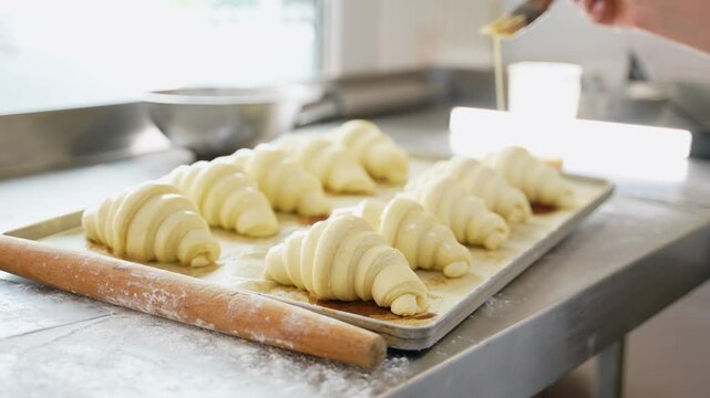 Prepare croissant for bake in oven