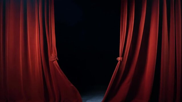 Elegant red theater curtain backdrop for dramatic reveals