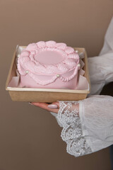 small bento cake pink