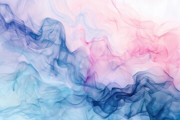 Obraz premium abstract watercolor swirls dreamy pastel gradient fluid art technique ethereal mood soft pink and blue hues