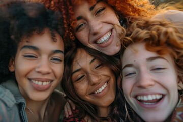 Obraz premium Women friend group laughing accessories accessory necklace.