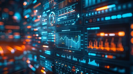 Naklejka premium Dynamic Data Visualization Dashboard with Graphs