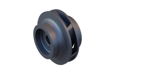 Pump impeller with 6 vanes.