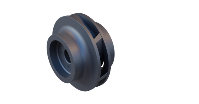 Pump impeller with 6 vanes.