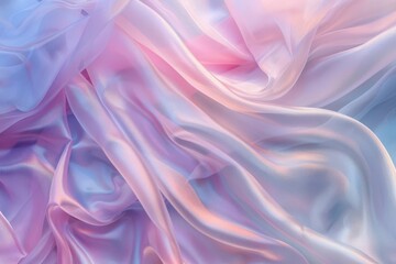 Obraz premium artistic depiction of smooth womens legs enveloped in billowing pastelhued silk fabric soft pink and blue lighting creates dreamy atmosphere for beauty and skincare concept