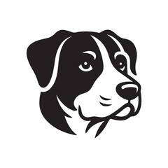 Dog had black and white silhouette vector illustration 