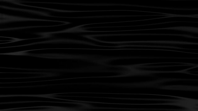 Black Color Waving Cloth Animation. Black Waving Abstract Background. 4K