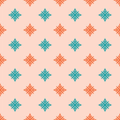 A pattern of squares with blue and orange colors