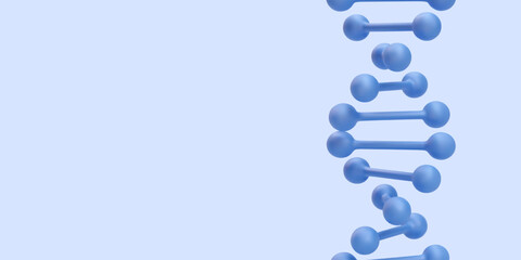 3d medical spiral genetic dna for molecular chemistry, physics science, biochemistry in cartoon style