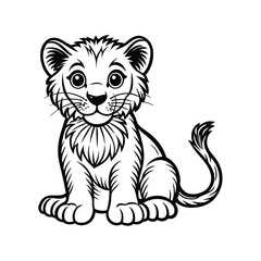 baby lion cartoon sitting vector