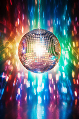 Disco ball background for banner or poster colorful image, A3 size image