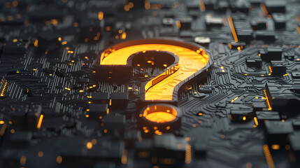 Yellow question mark on black background