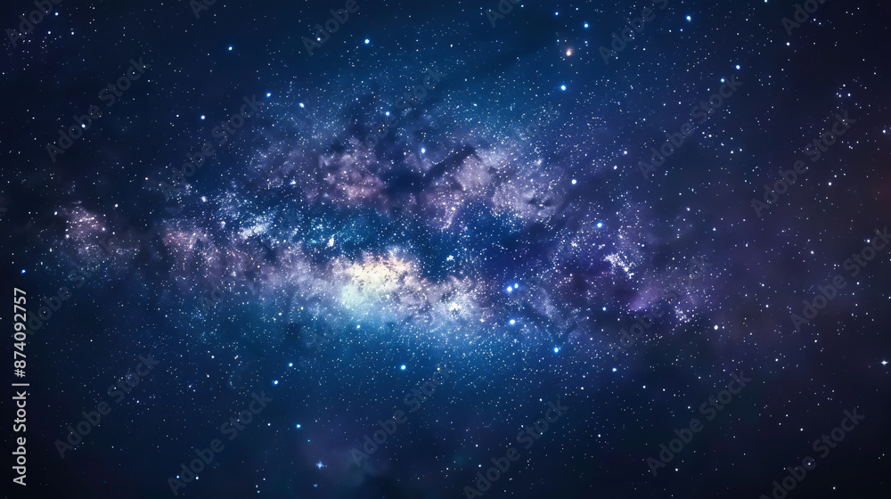 Wall mural image of the night sky with stars and galaxies in outer space, serving as a serene and captivating u