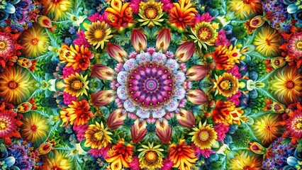 Abstract floral with vibrant symmetrical pattern center, abstract, floral,vibrant, symmetrical, pattern, design