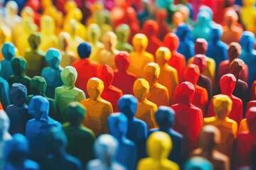 Obraz premium Debate: Coloured Crowds Communicate in Community Concept