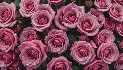 Naklejka premium Pink Roses After the Rain