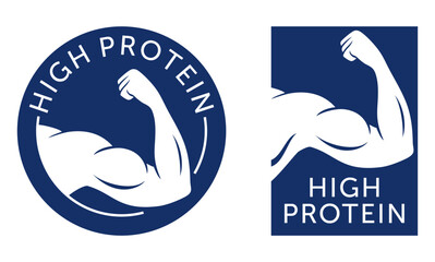 High Protein circular and rectangular label