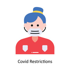 Covid Restrictions vector Flat Design illustration. Symbol on White background EPS 10 File 