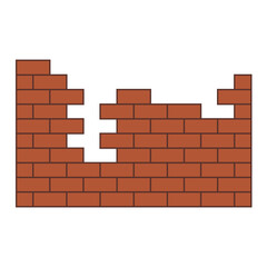Obraz premium Brick Wall Vector icon 