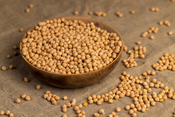 uncooked healthy grains of chickpeas porridge