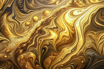 Abstract Golden Swirls Marbled Texture Liquid Art Flowing Waves