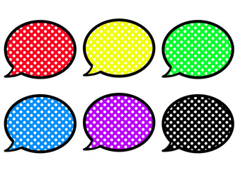 カラフルでシンプルなドッド模様　吹き出し