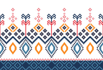 abstract Traditional geometric ethnic fabric pattern ornate elements with ethnic patterns design for textiles, rugs, clothing, sarong, scarf, batik, wrap, embroidery, print, curtain, carpet