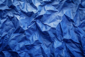 Fototapeta premium Blue Textured Crumpled Paper Abstract Background