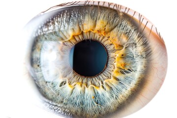 Eyeball Isolated on White Background. Closeup of Human Eye with a Macro View