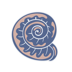 Seashell. Tropical ocean animal design in cartoon style