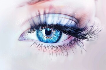 Obraz premium Female Eye with Long False Eyelashes: Beauty Care Concept