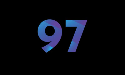 97 Number Logo Modern Purple fresh clean