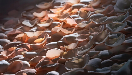 Soft Pink and Cream Rose Petals with Gentle Light - Romantic Natural Background