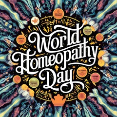 World Homeopathy Day (Days- Illustration-typography)