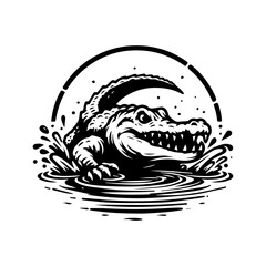 crocodile logo design template, Vector illustration