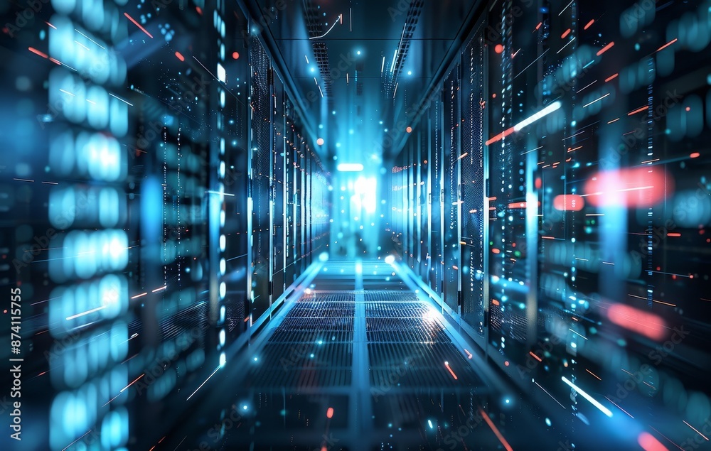 Poster big data can be quickly transmitted and processed with the help of a digital code and laser beams in