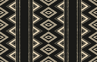 Ethnic abstract ikat art. Aztec ornament print. geometric ethnic pattern seamless  color oriental.  Design for background ,curtain, carpet, wallpaper, clothing, wrapping, Batik, vector illustration.