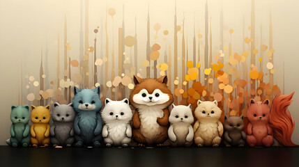 Cute Cartoon Animals Illustration