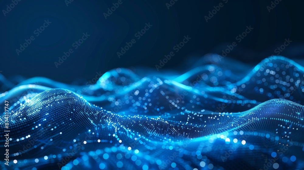 Poster an abstract technology concept with a big data background. digital data flow. transfer and storage o