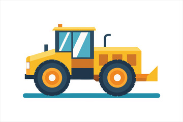 realistic Wheel Tractor Scraper Construction vehicle vector art illustration